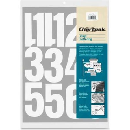 Chartpak Chartpak® Vinyl Numbers, 4"H, White 1196